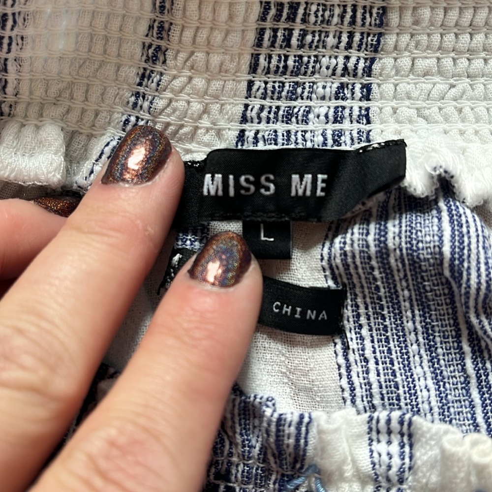 Miss me 100% cotton off the shoulder top